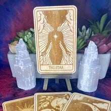 Load image into Gallery viewer, The Star Tarot Card | Major Arcana | Mystic Wooden Major Arcana Tarot | Witchy Birch Major Arcana Décor Card | Natural WoodGrain
