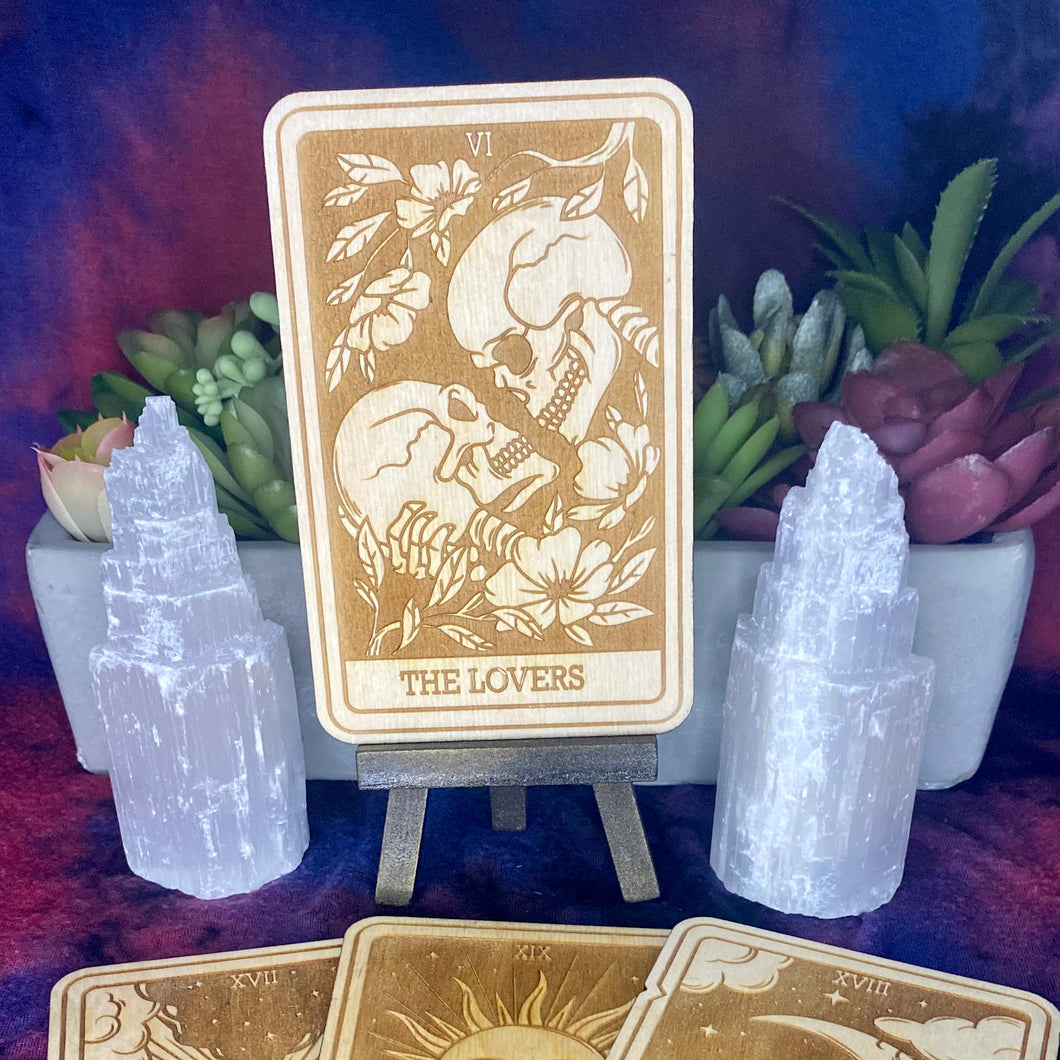 6 | The Lovers Tarot Card | Major Arcana | Mystic Wooden Major Arcana Tarot | Witchy Birch Major Arcana Décor Card | Natural WoodGrain