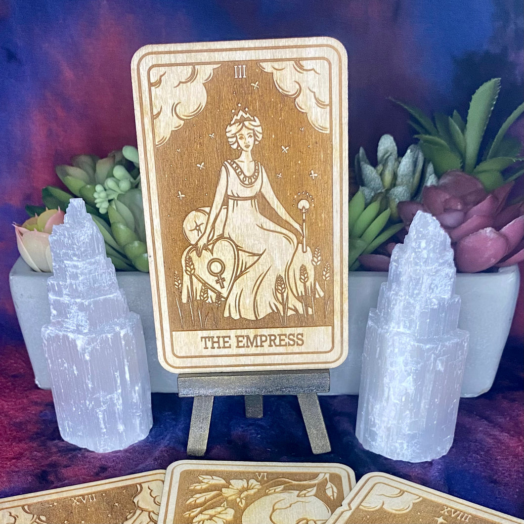 3 | The Empress Tarot Card | Major Arcana | Mystic Wooden Major Arcana Tarot | Witchy Birch Major Arcana Décor Card | Natural WoodGrain
