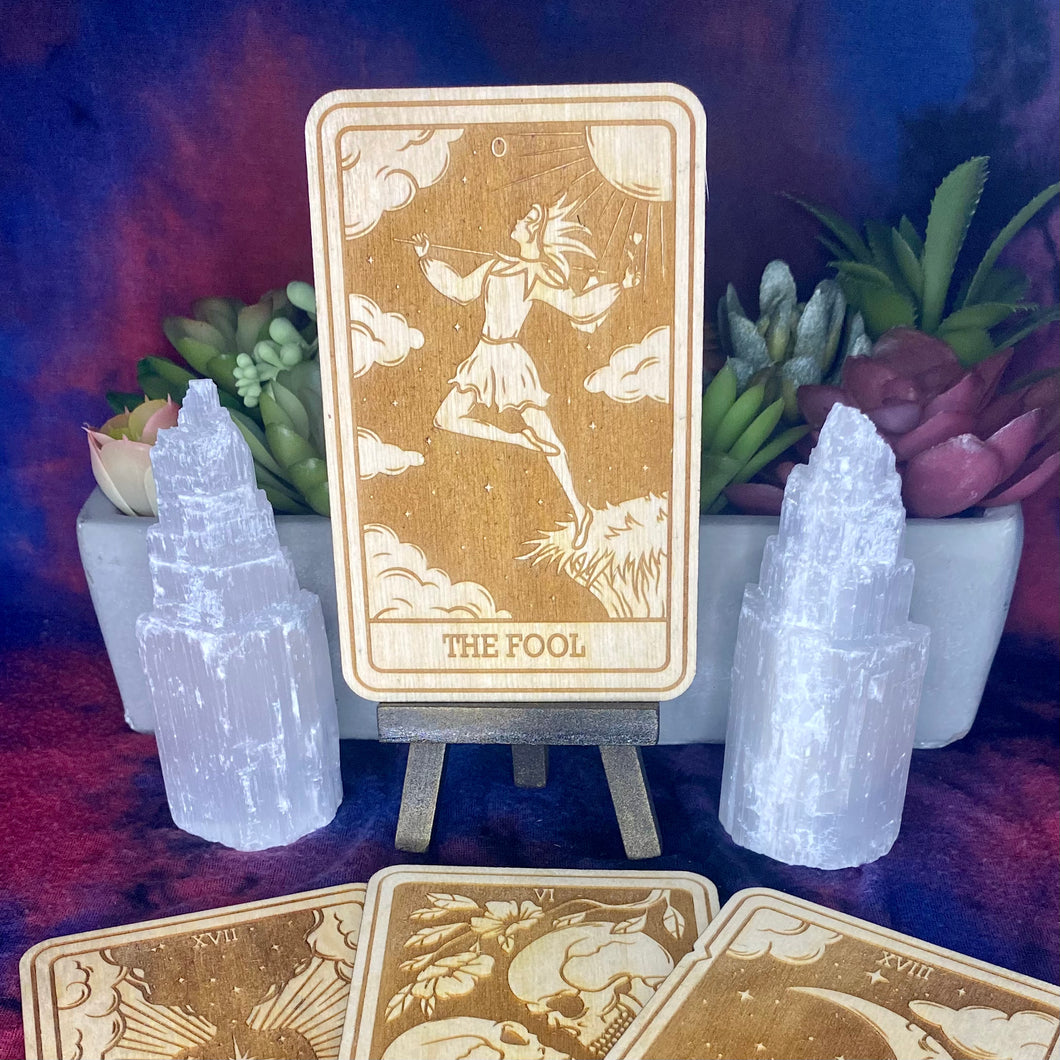 0 | The Fool Tarot Card | Major Arcana | Mystic Wooden Major Arcana Tarot | Witchy Birch Major Arcana Décor Card | Natural WoodGrain
