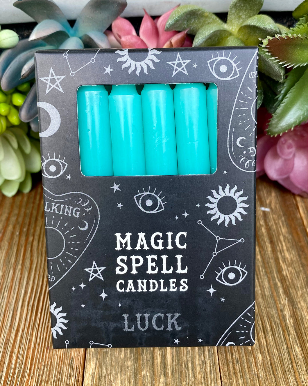 Green Spell Candles for Luck -Set of 12-