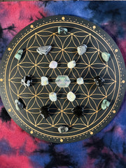 Flower of Life Crystal Grid (Black)