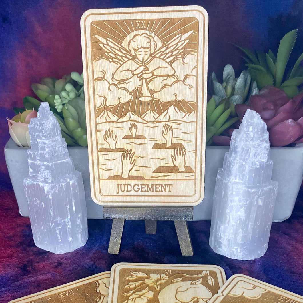 20 | Judgement Tarot Card | Major Arcana | Mystic Wooden Major Arcana Tarot | Witchy Birch Major Arcana Décor Card | Natural WoodGrain