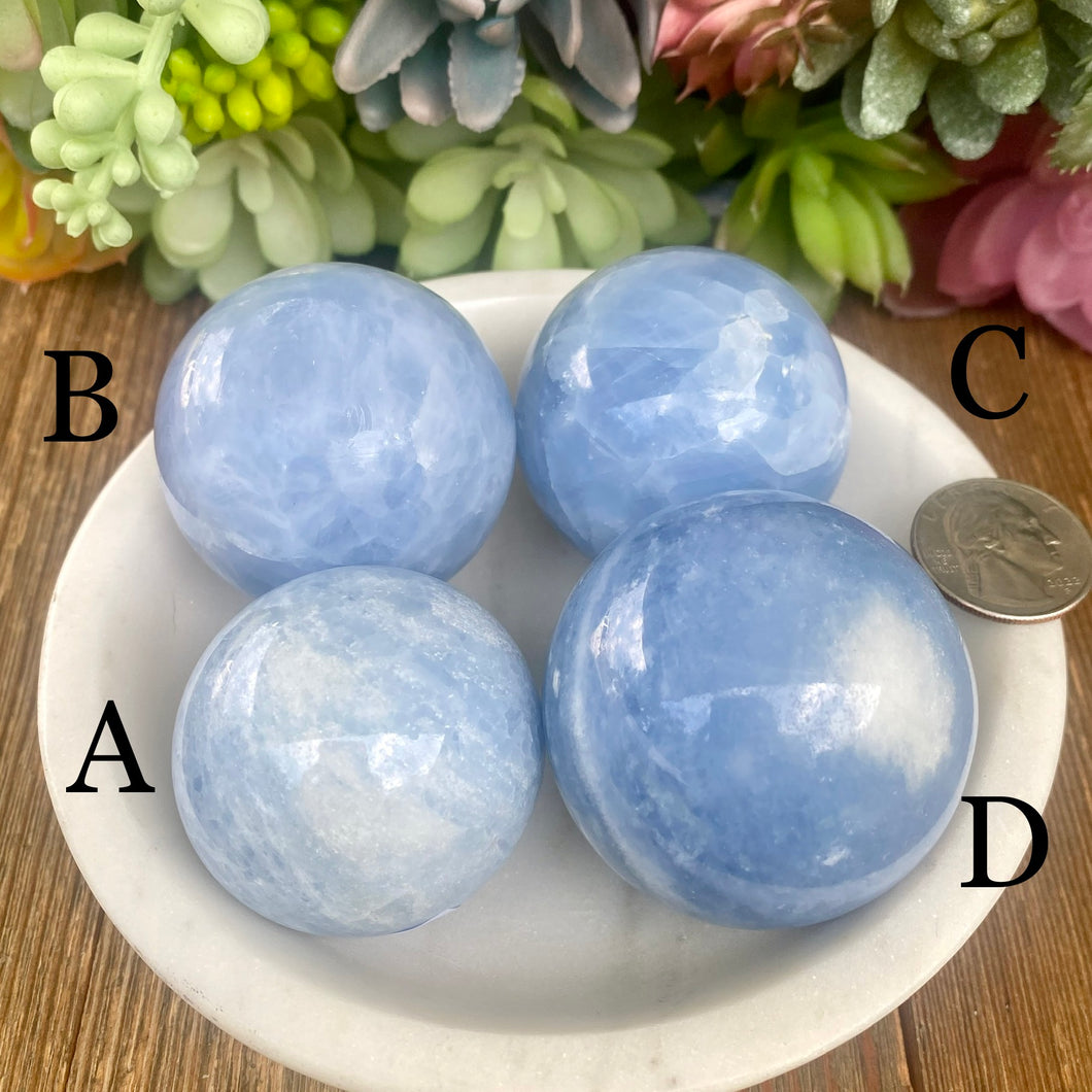 Blue Calcite Sphere (Pick One)