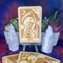 Load image into Gallery viewer, Death Tarot Card | Major Arcana | Mystic Wooden Major Arcana Tarot | Witchy Birch Major Arcana Décor Card | Natural WoodGrain
