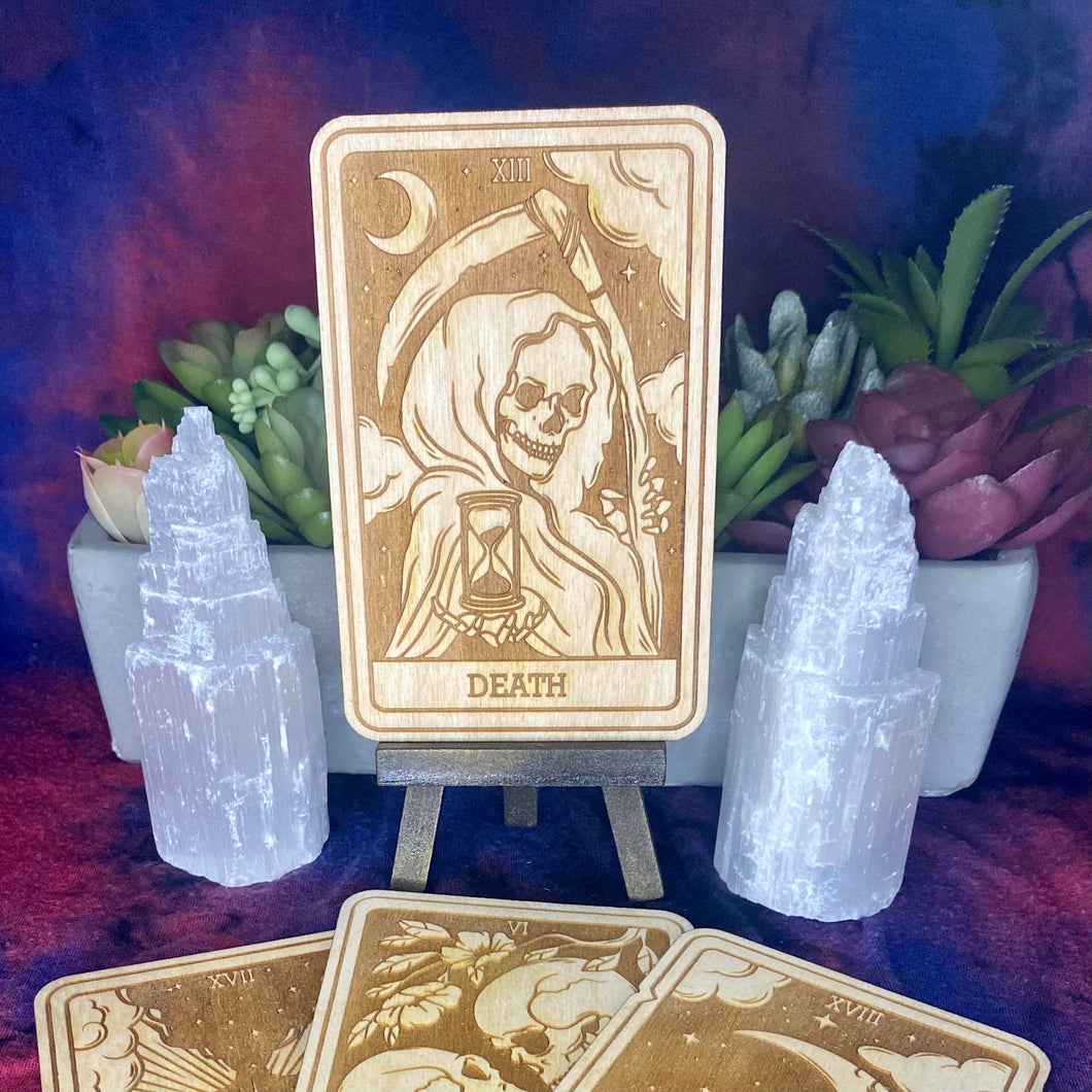 13 | Death Tarot Card | Major Arcana | Mystic Wooden Major Arcana Tarot | Witchy Birch Major Arcana Décor Card | Natural WoodGrain