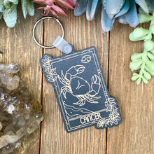 Load image into Gallery viewer, Cancer Zodiac Keychain | Floral Zodiac Keychain | June 21 - July 22 |
