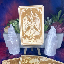 Load image into Gallery viewer, 15 | The Devil Tarot Card | Major Arcana | Mystic Wooden Major Arcana Tarot | Witchy Birch Major Arcana Décor Card | Natural WoodGrain
