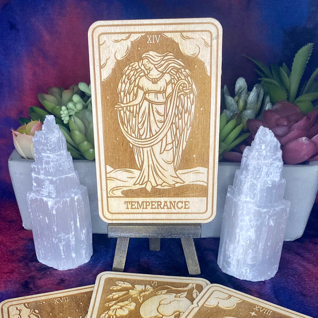 14 | Temperance Tarot Card | Major Arcana | Mystic Wooden Major Arcana Tarot | Witchy Birch Major Arcana Décor Card | Natural WoodGrain