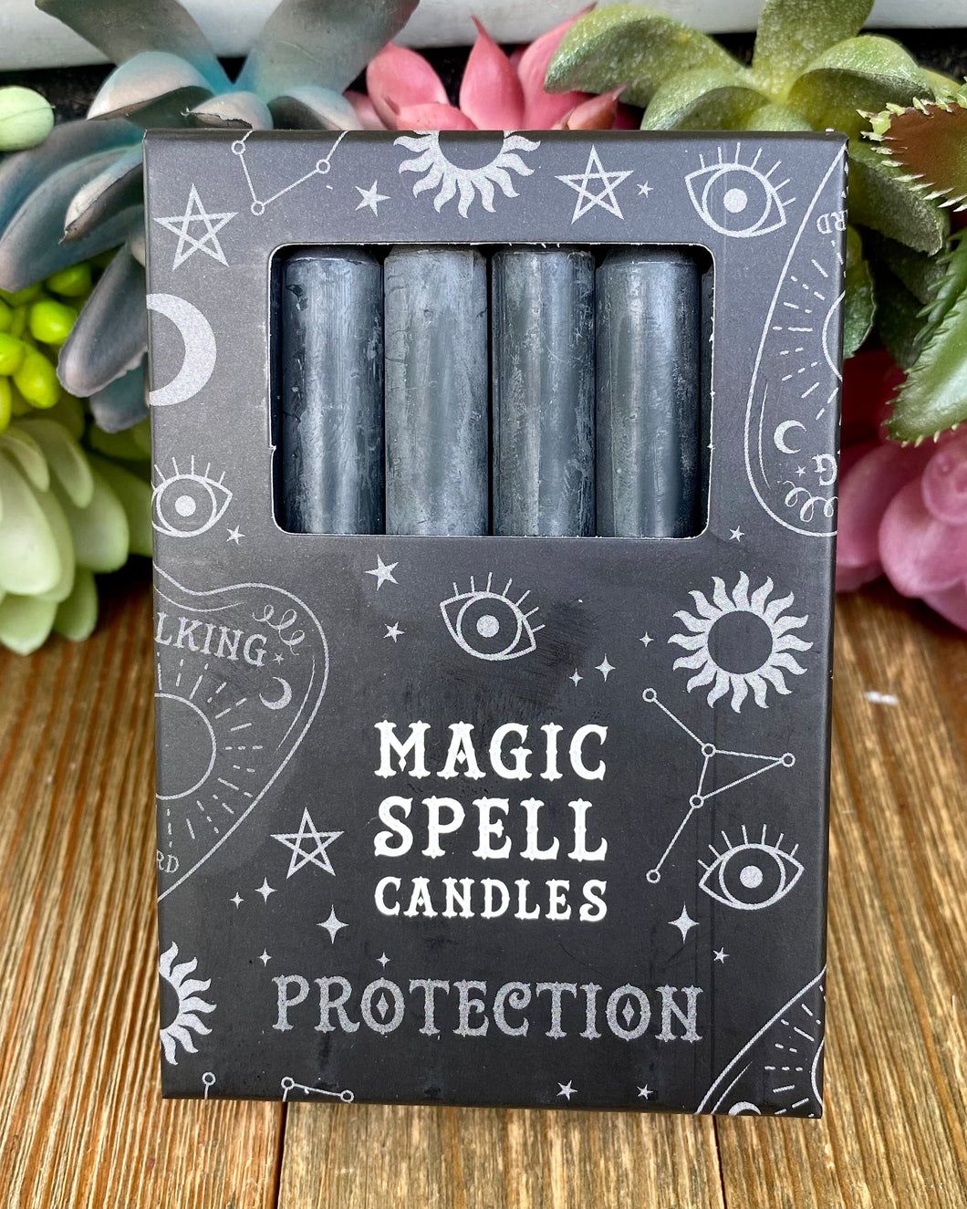 Black Spell Candles for Protection -Set of 12-