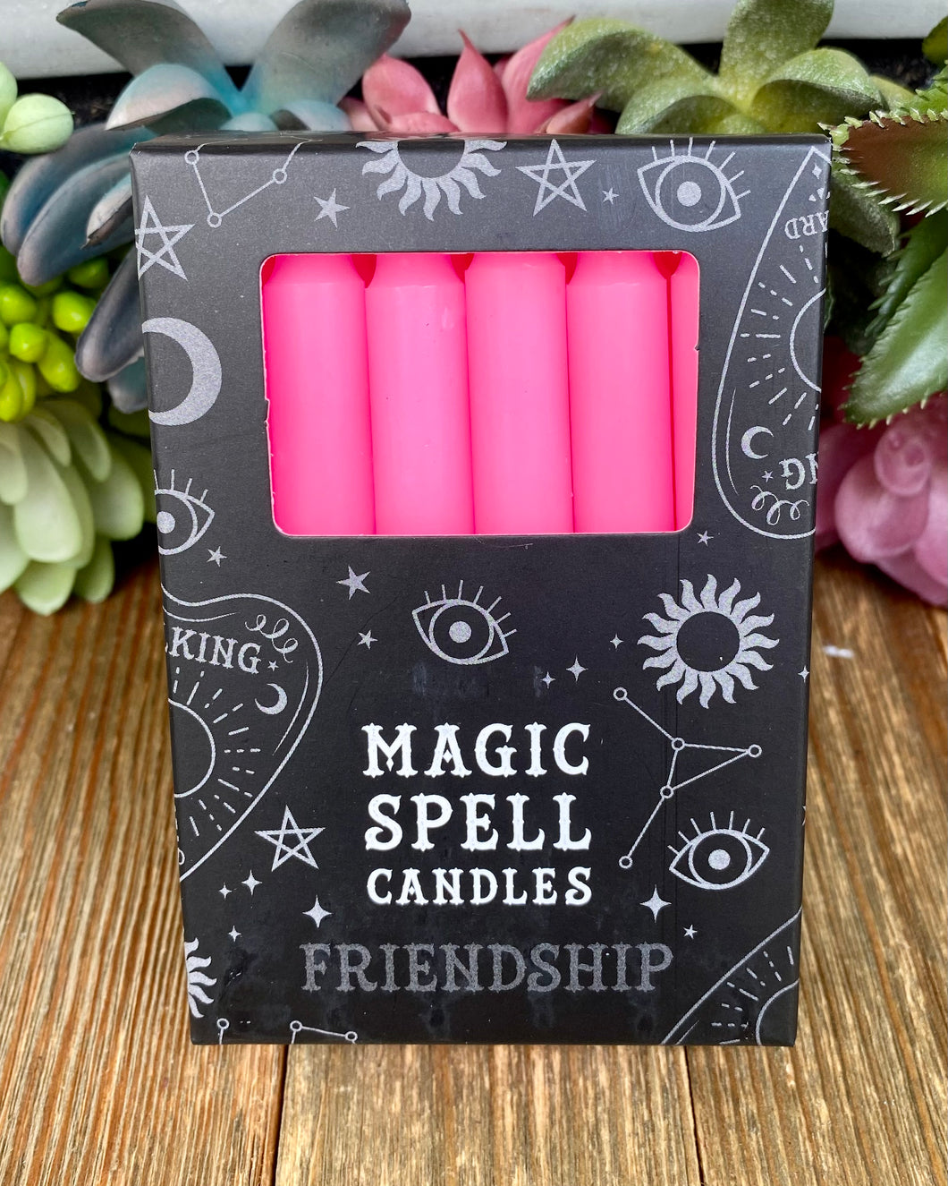 Pink Spell Candles for Friendship -Set of 12-