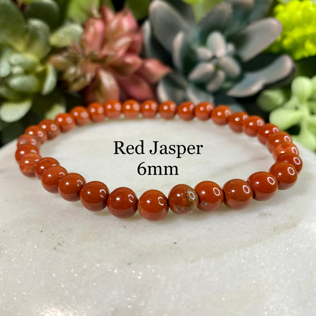Red Jasper Bracelet - 6mm