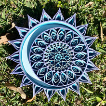 Load image into Gallery viewer, Multi-Layered Laser Cut Wall Decor Wooden Sun and Moon Eclipse
