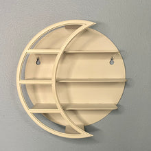 Load image into Gallery viewer, 10 Inch White Crescent Moon Wall Shelf
