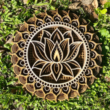Load image into Gallery viewer, Multi-Layered Laser Cut Wall Decor Wooden Mandala Lotus
