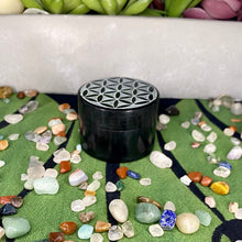 Load image into Gallery viewer, Flower of Life - Black Soapstone Round Box

