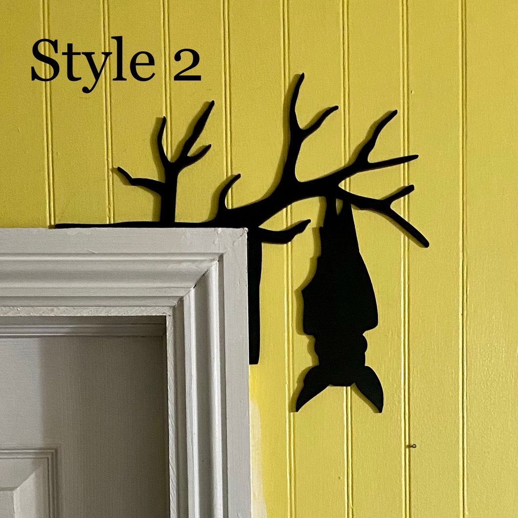 Hanging Bat Décor | Spooky Door Decoration Style 2 | Renter Friendly Décor