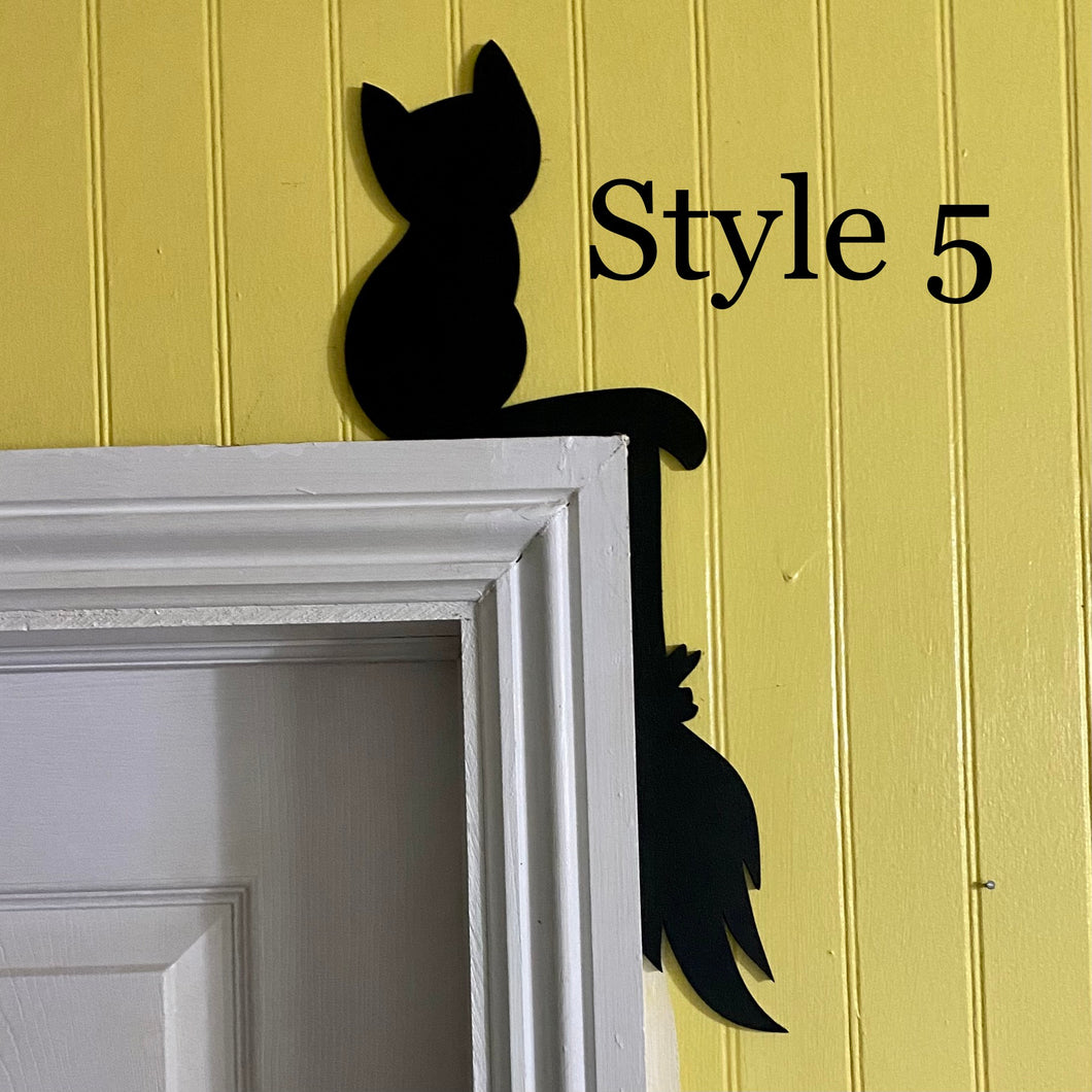 Black Cat with Broom Décor | Spooky Door Decoration Style 5 | Renter Friendly Décor