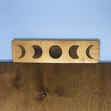 Load image into Gallery viewer, Moon Phase Stained Wood Shelf Decor
