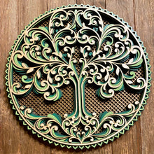 Load image into Gallery viewer, Multi-Layered Laser Cut Wall Decor Wooden Tree of Life
