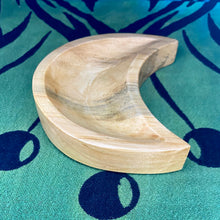 Load image into Gallery viewer, Wooden Hand Carved Crescent Moon Dish Bowl
